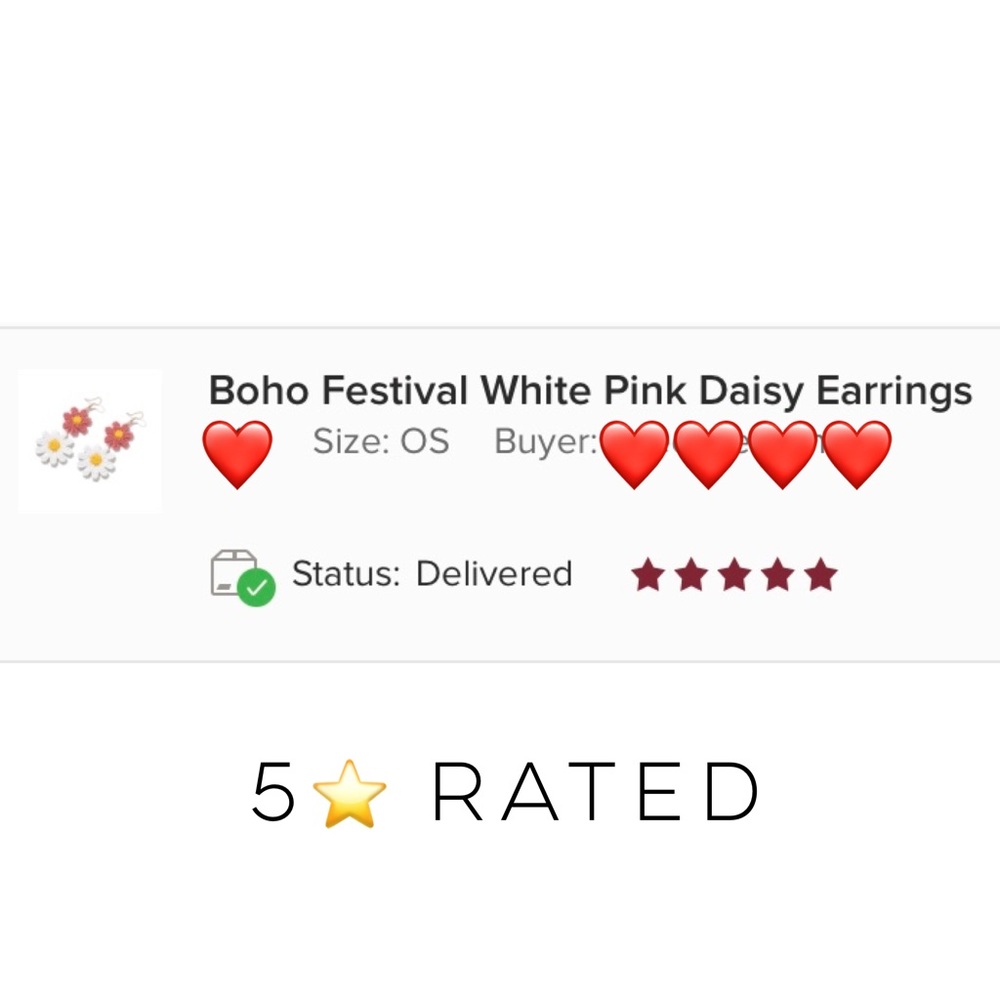 5⭐️ Boho Festival White Pink Daisy Earrings - Picture 2 of 5